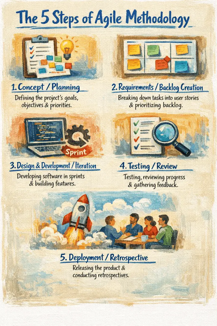 5 steps of Agile Methodology - Agile Lifecycle