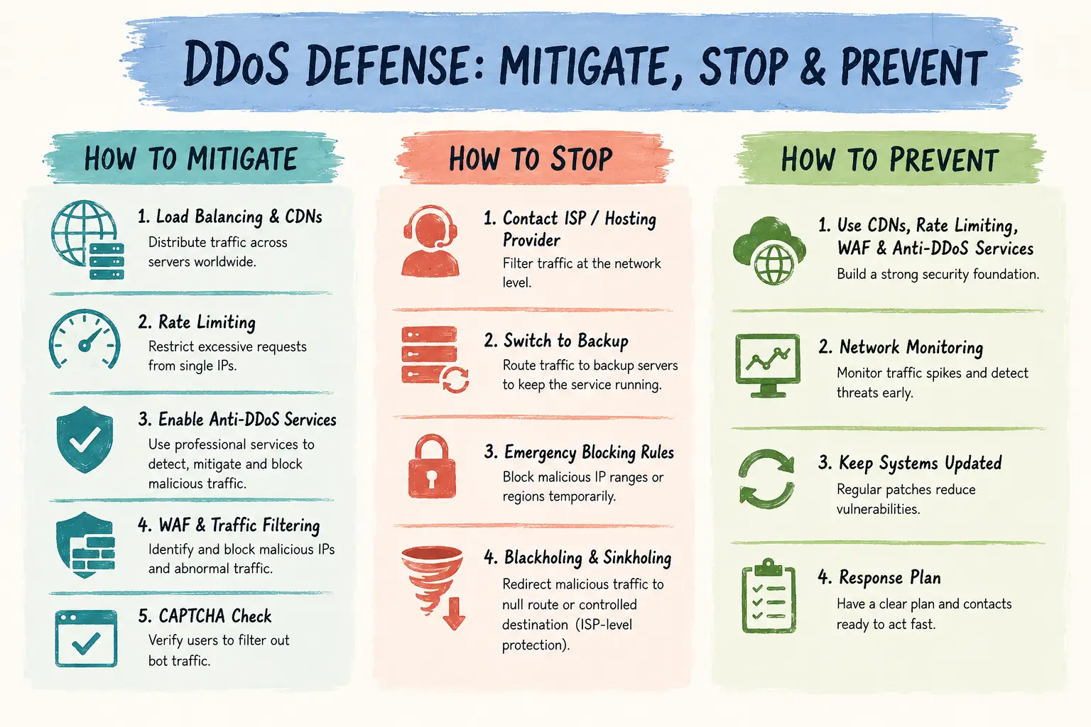 DDoS Defence Mitigate, Stop and Prevention - Techy Donut