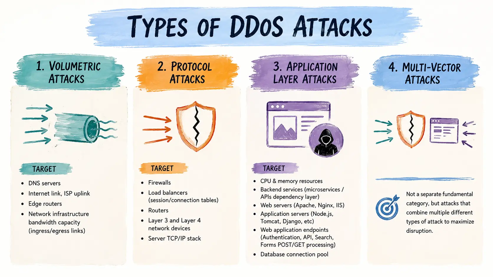 Types of DDoS Attacks - Techy Donut