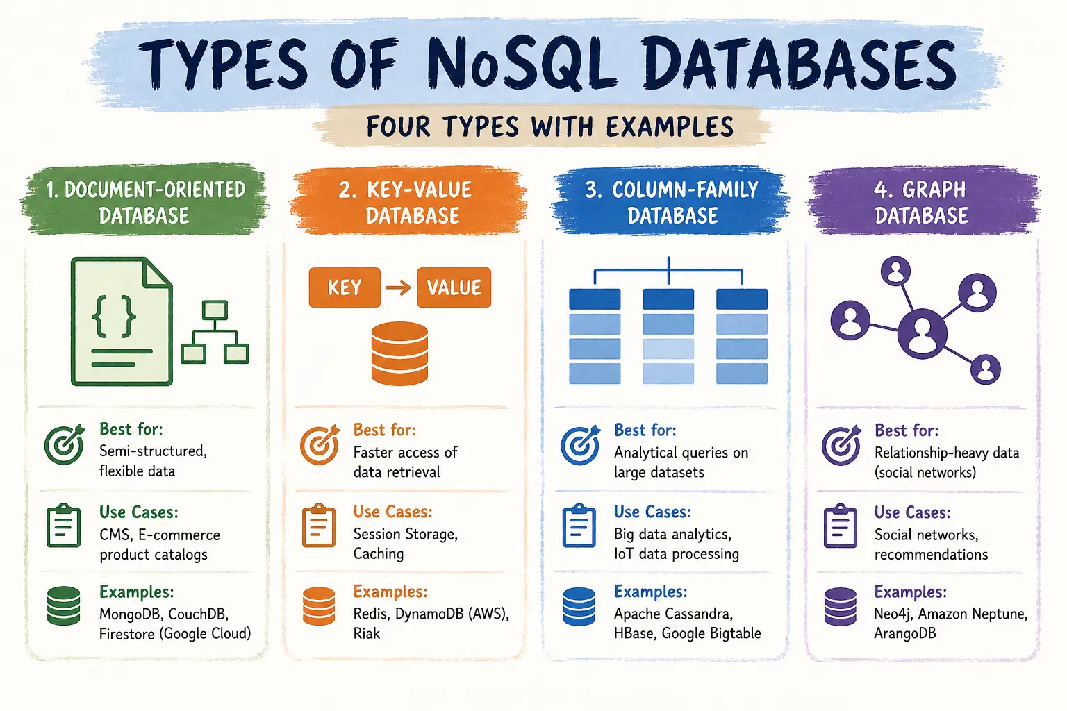 Types of NoSQL Databases with Examples
